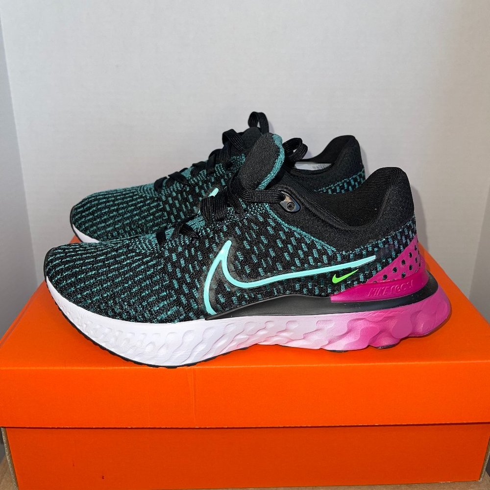 NIKE REACT INFINITY RUN FLYKNIT 3 (DD3024 003) WOMEN SIZE 9 RUNNING SHOES BLACK